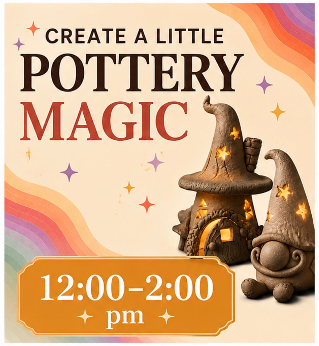 Fairy house / Gnome Pottery Workshop – 12:00-200 Aug 21