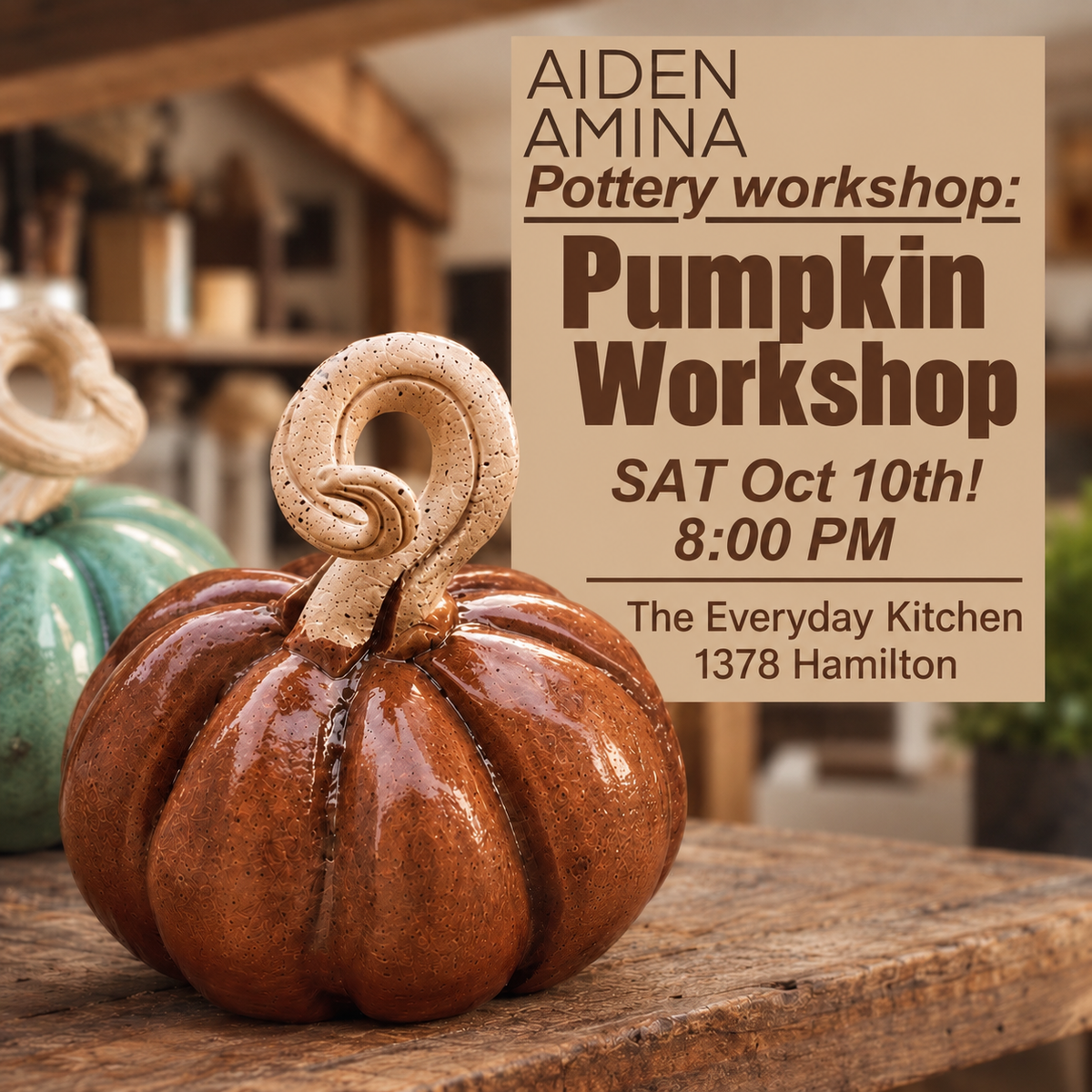 Pumpkin workshop 8pm Oct 10th