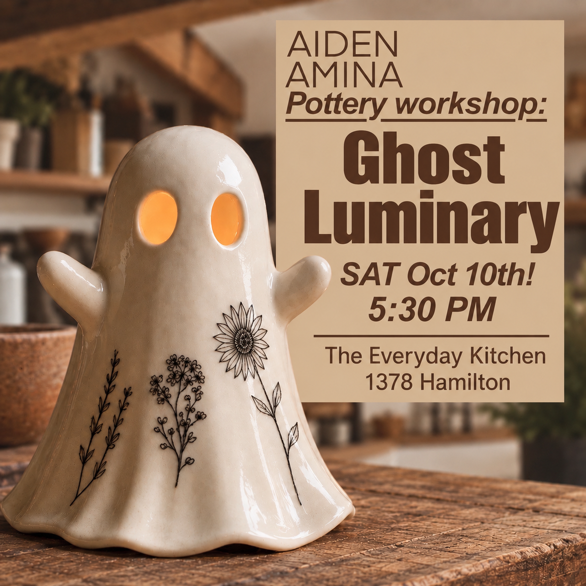 Ghost luminary workshop 5:30 Oct 10th